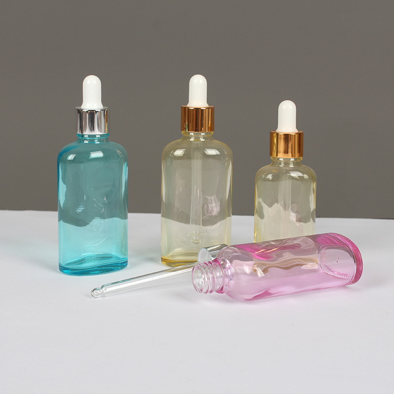 Colored Aluminum Dropper Serum glass Bottle for Essential Oils