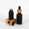 Black 5ml 10ml 15ml 20ml 30ml 50ml bottle tincture bottle liquid glass bamboo dropper bottle