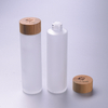 150ml cosmetic packaging frosted serum glass bottle with bamboo lids