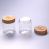 250G Round Clear SKin Cream Jar Storage Jar Ect with 68/400 Bamboo Cap Bamboo Lid 