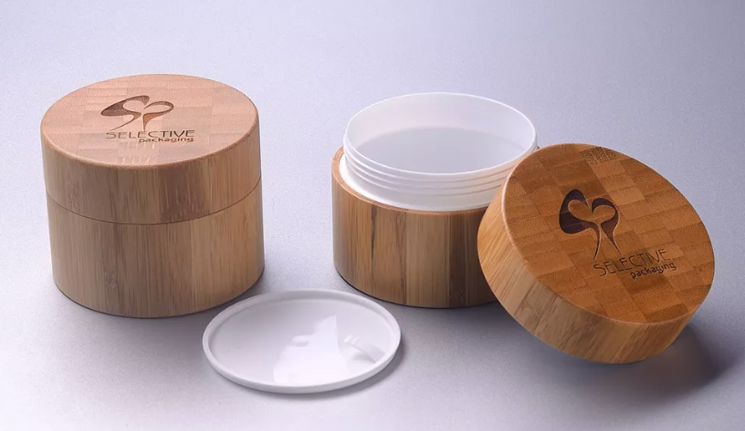 Bamboo cosmetic packing cream jars