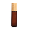 Eco-friendly Empty Frosted amber Glass Spray Bottle For Skin Care Cosmetic Pump Glass Lotion Bottle with bamboo cap