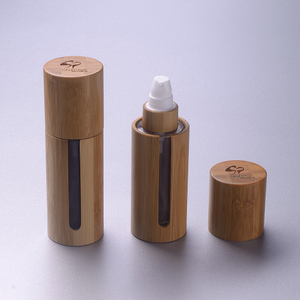 Wholesale 30ml 50ml Full Bamboo Cosmetic Pump Lotion Bottles