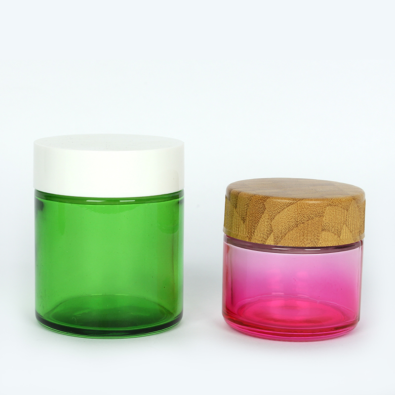 Custom Printed Glass Jars with Lids straight Sided 2oz 3oz 4oz Child Proof Child resistant Glass Jar