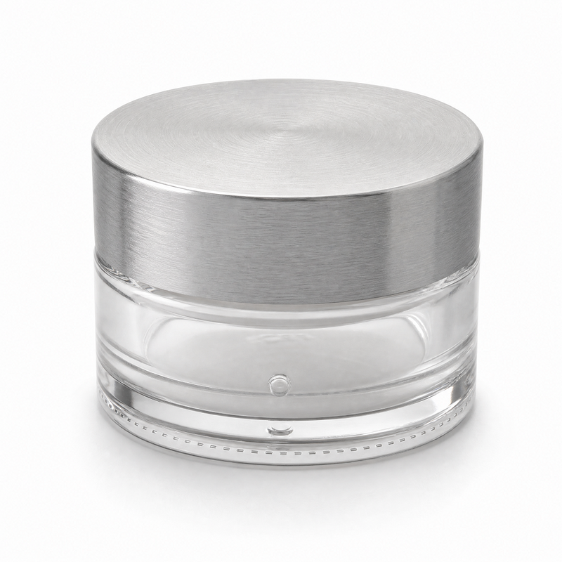 200G 7oz Round transparent Powder Jar Butter Jar with Sifter And Aluminum Screw Cap 