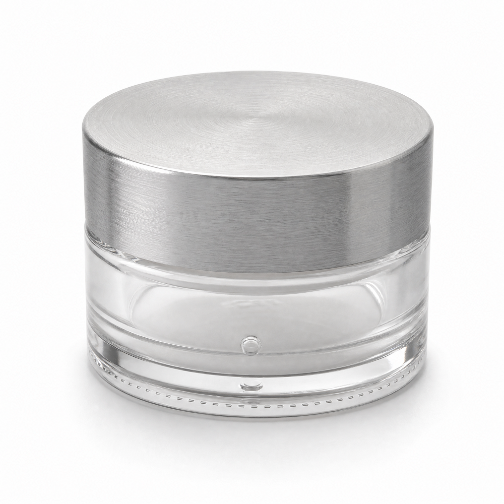 200G 7oz Round transparent Powder Jar Butter Jar with Sifter And Aluminum Screw Cap 