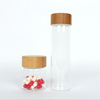 Eco-Friendly Child resistant Glass bottle jar with smooth Bamboo Lid packaging