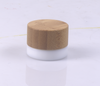 5g 50g 100g 200g White opal glass jar with bamboo child resistant lid