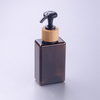 Eco Friendly Fancy Square Shampoo Bottle Holder Conditioner Jar with Bamboo Lids Bamboo Pump
