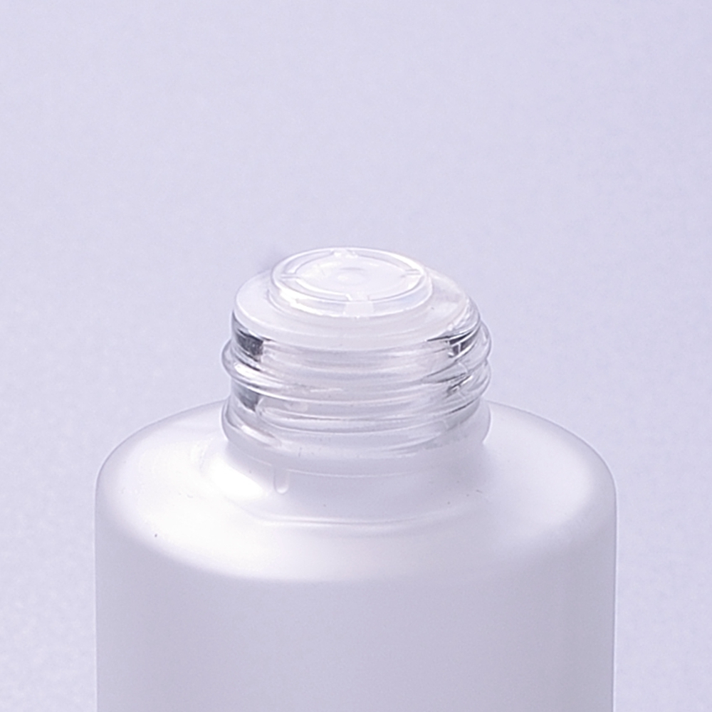 150ml cosmetic packaging frosted serum glass bottle with bamboo lids