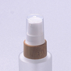 30ml body lotion frosted glass pump bottle with bamboo cap