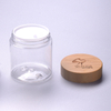 250G Round Clear SKin Cream Jar Storage Jar Ect with 68/400 Bamboo Cap Bamboo Lid 