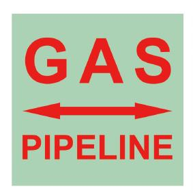 self-luminous warning of underground gas pipeline